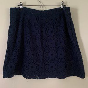 Merona navy crochet mini skirt US 16